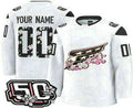 Custom W.Capitals White 50th Anniversary Authentic Stitched American Hockey Jerseys