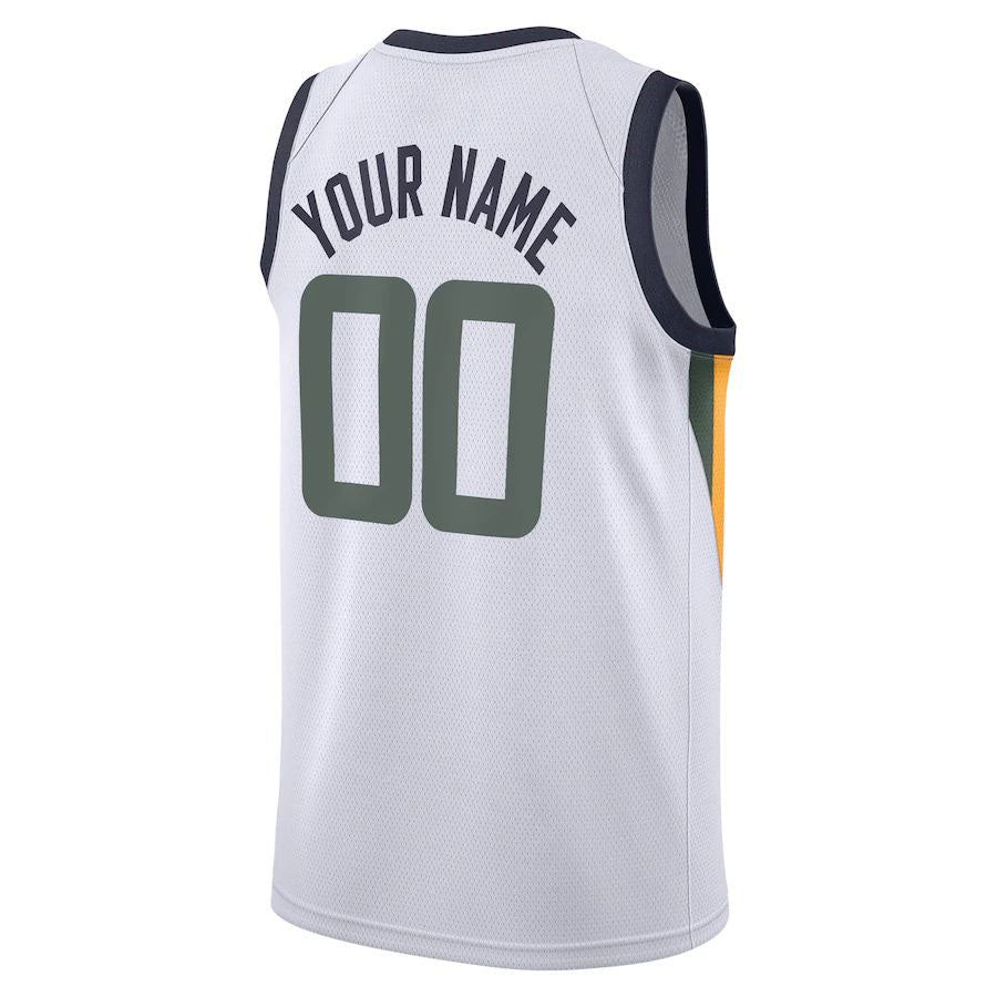 Custom U.Jazz Swingman Custom Jersey  Association Edition White Stitched Basketball Jersey