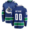 Custom V.Canucks  Fanatics Branded Home Team Breakaway Jersey  Royal Stitched American Hockey Jerseys
